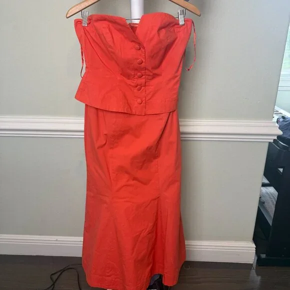 slim fit dress slacks Petal and Pup Women's Rhea Strapless Midi Dress